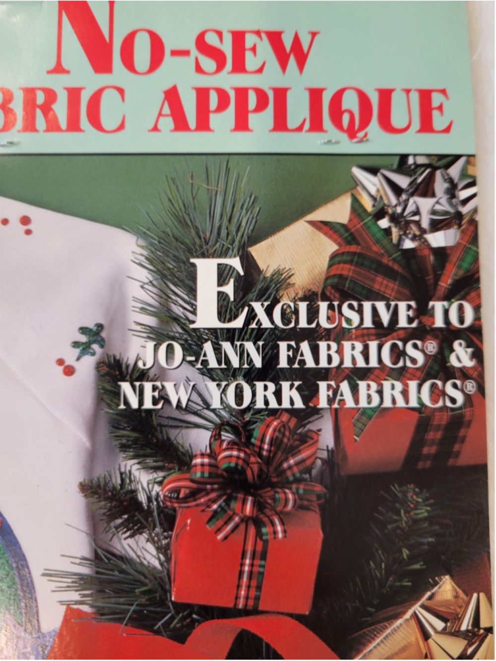 Vintage 1993 JoAnn Fabrics Chris Moose No Sew Fabric Applique Christmas Craft NI - Picture 5 of 5